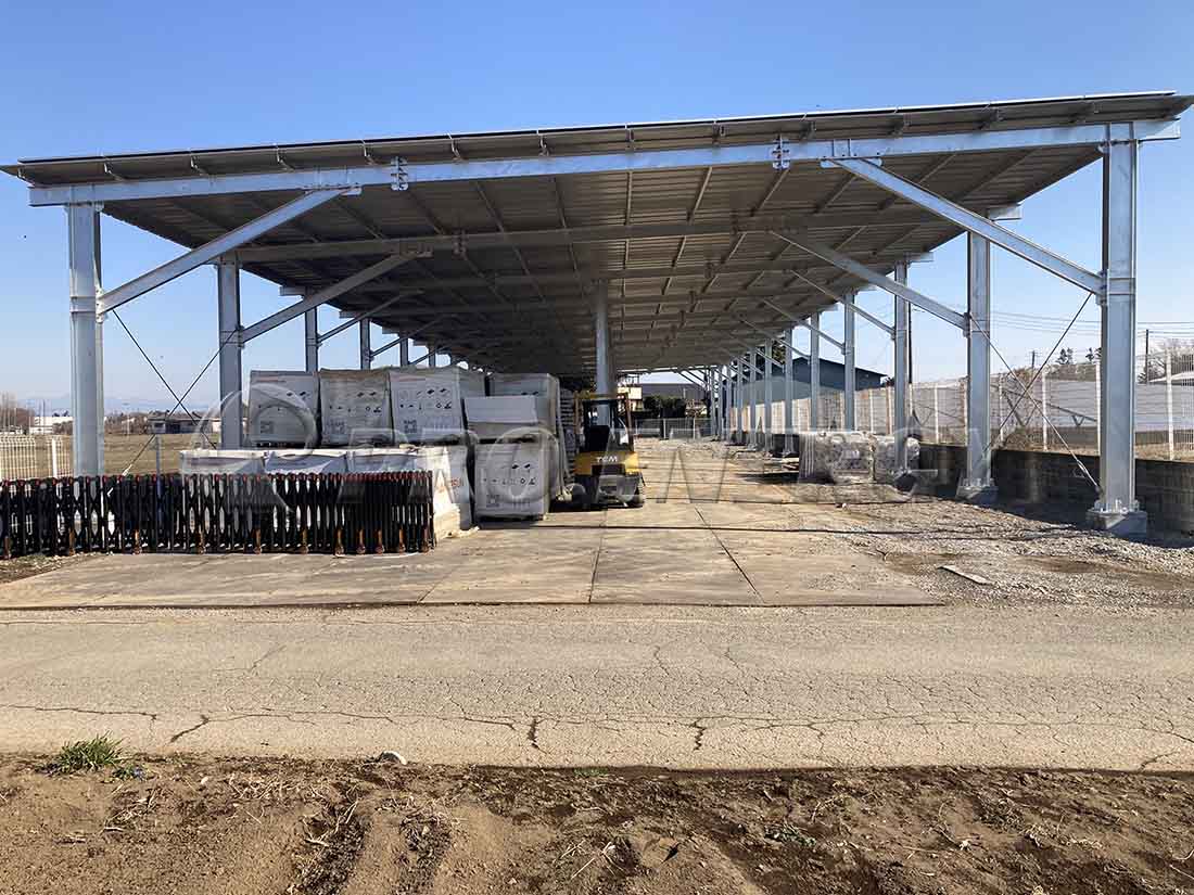 steel pv carport structure for commercial site