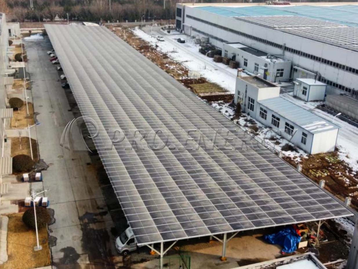 PROFENCE.ENERGY 660kWp waterproof solar carport mounting system project site
